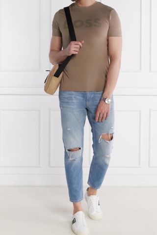 Camiseta Boss Hombre Talla XS Beige