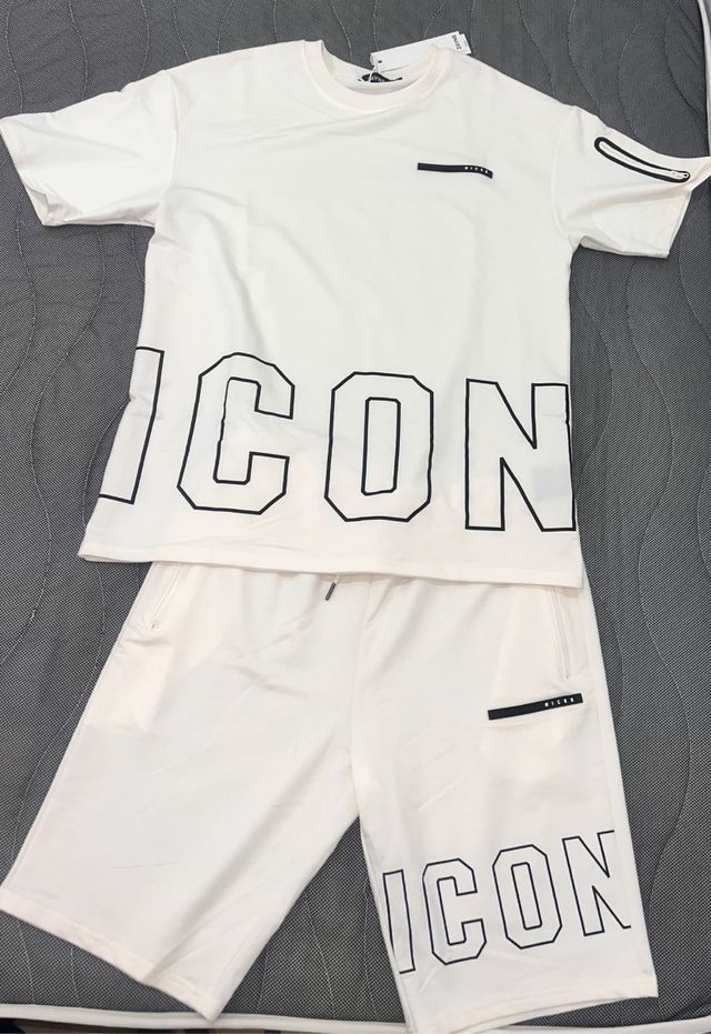 Conjunto camiseta y pantalón corto ICON blanco