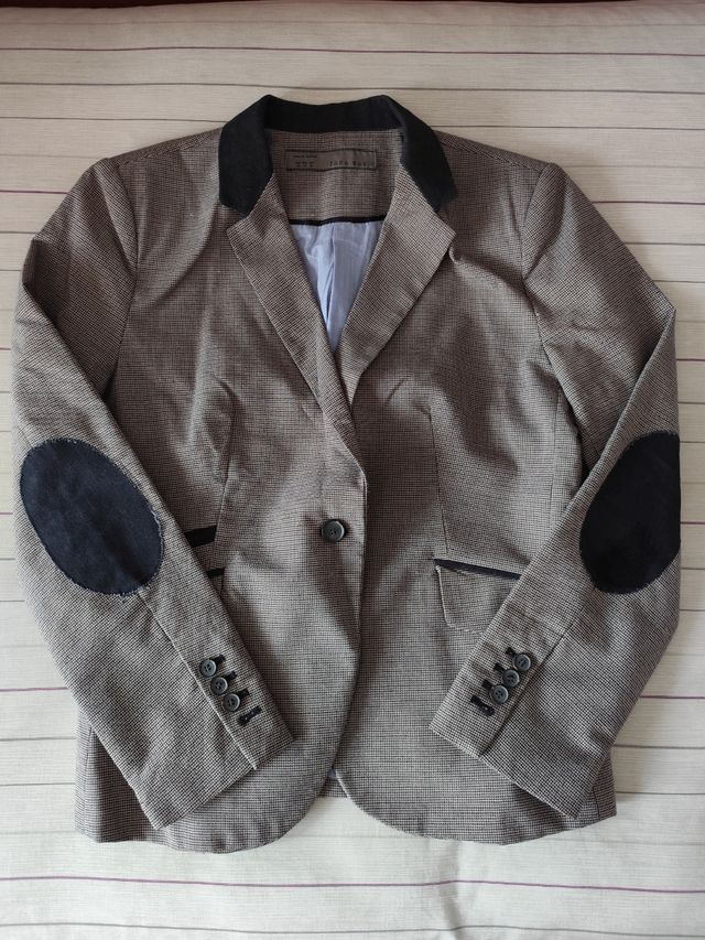Blazer Zara Oxford Marrón Talla M