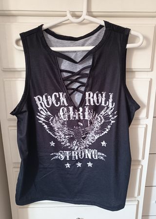 Camiseta Rock Roll Negra