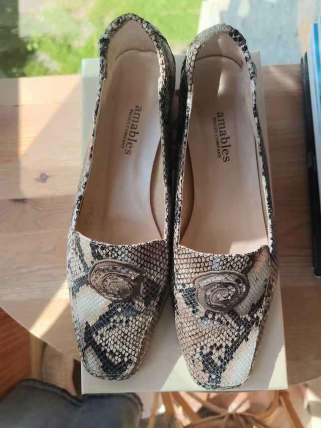 Zapatos planos Amables,piel serpiente. 1puesta