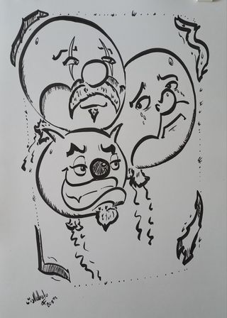 Ilustração original P&B 30x42 cm