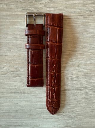Correa de reloj de cuero marrón 20mm