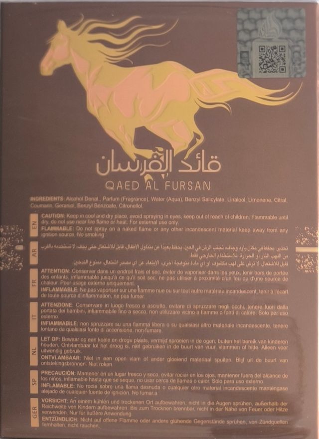 Lattafa Qaed Al Fursan Eau de Parfum 90ml