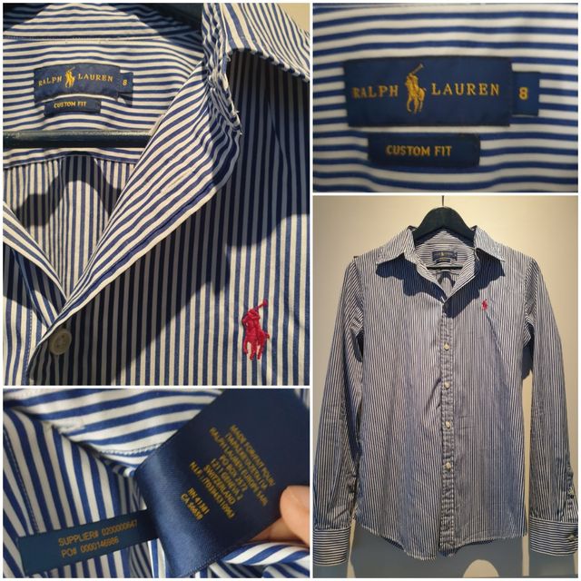 Camisa Ralph Lauren Rayas Azules Talla 8