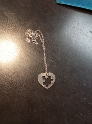Colgante Corazón Puzzle Plata