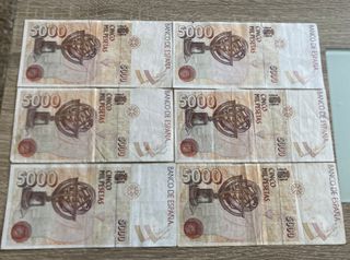 6 Billetes 5000 Pesetas 1992 España