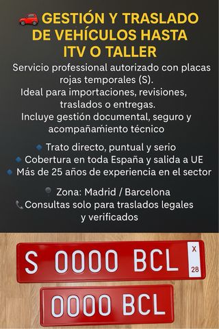 Gestión y traslado asesoramiento  (ITV/import)