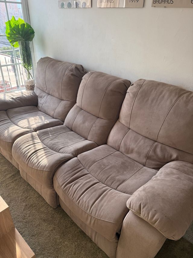 Sofá de 3 plazas en tela beige