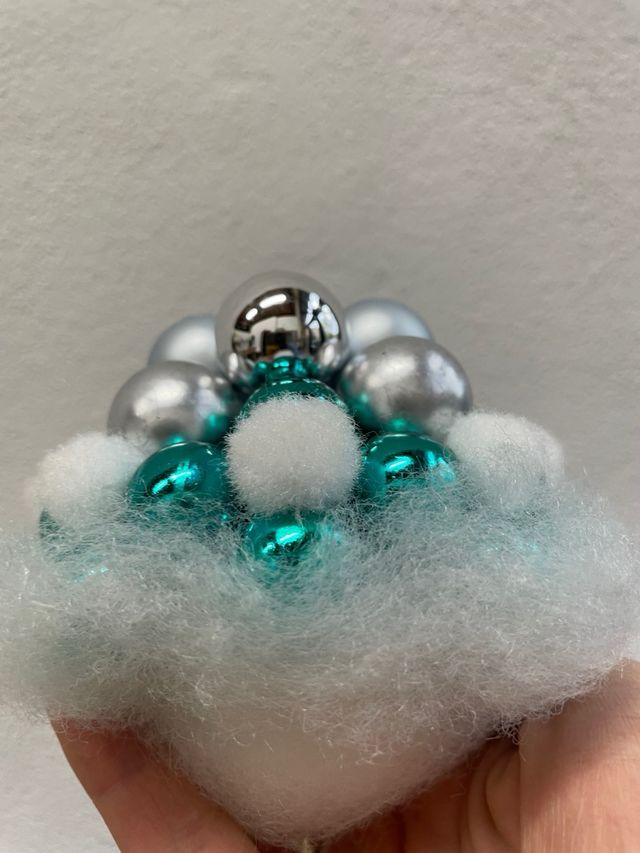 Decorazione natalizia pallina argento e turchese