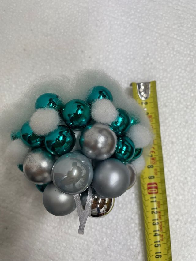 Decorazione natalizia pallina argento e turchese
