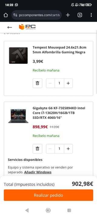 Ordenador Portátil Gigabyte Negro 