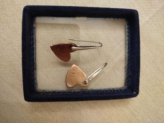 Orecchini a cuore oro e argento