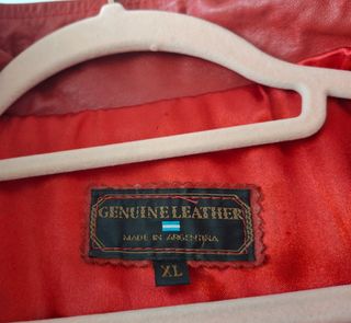 Cazadora Piel Roja Vintage Mujer Talla 40-42