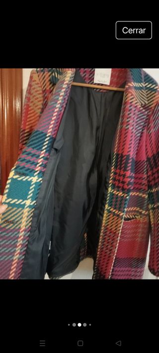 Chaqueta cuadros Violeta by Mango