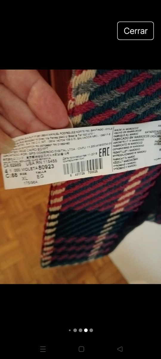 Chaqueta cuadros Violeta by Mango