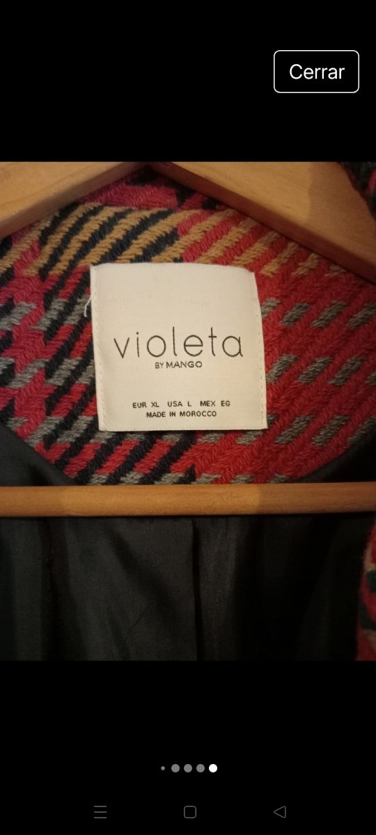 Chaqueta cuadros Violeta by Mango