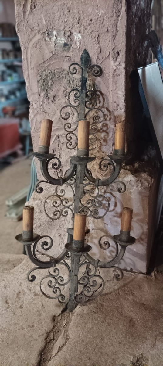 Lámpara de hierro forjado para luz