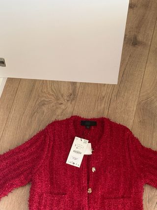 Chaqueta Zara Roja Talla S Botones Dorados