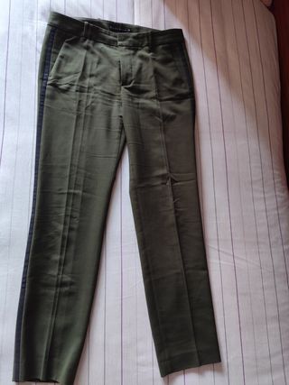 Pantalón de traje verde militar