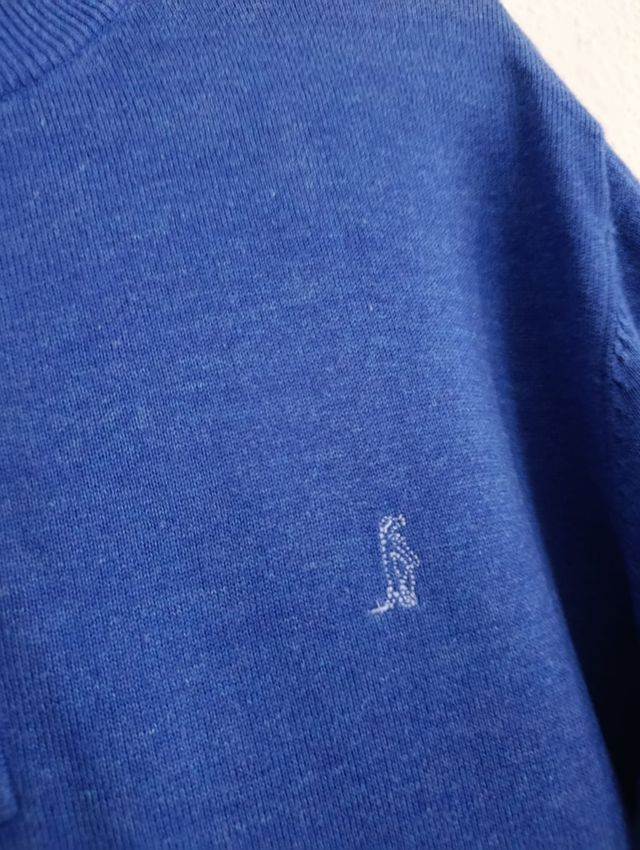 Jersey azul hombre media cremallera