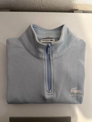 Sudadera Lacoste Paris Media Cremallera Azul