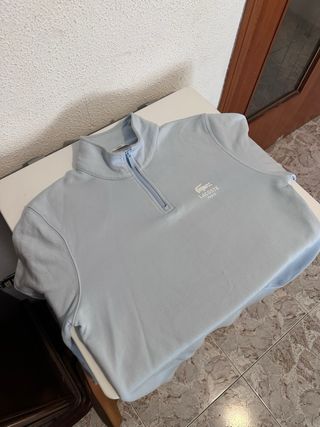 Sudadera Lacoste Paris Media Cremallera Azul