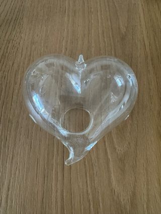 Cuore in vetro trasparente da appendere
