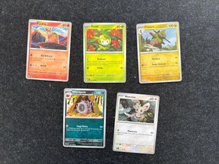 Lote 5 Cartas Pokémon: Donmel, Petilil, Fraxure, W