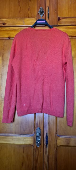 Jersey Tintoretto naranja cuello pico