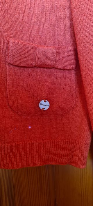Jersey Tintoretto naranja cuello pico