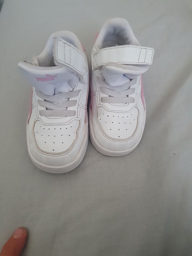 Deportivas Puma niña blancas y rosas