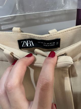 Pantalón vestir Zara Talla XS Beige
