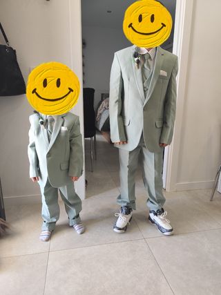 Traje de chaqueta verde para niño