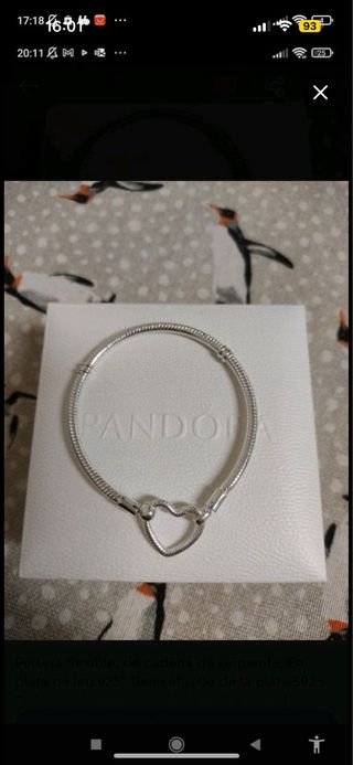 Pulsera Pandora Corazón Plata 925 Nueva
