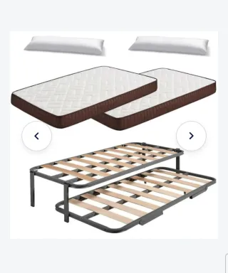 Cama nido de 90x190 con colchones y menaje de cama