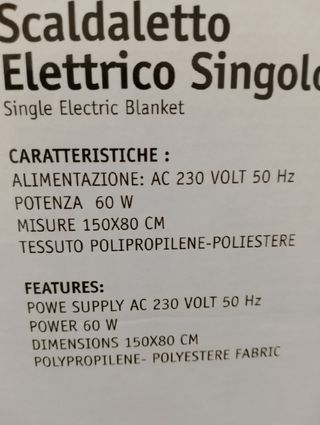 Scaldaletto Elettrico Singolo CAT 150x80