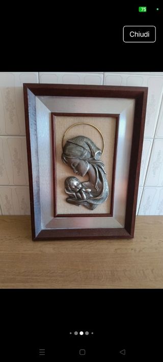 Quadro vintage Madonna con Bambino