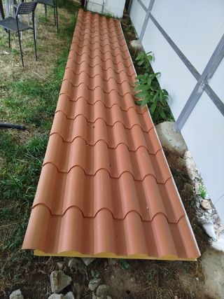 Panel chapa sandwich imitación teja 5.95m