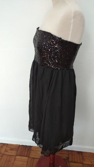 Vestido fiesta lentejuelas negro Talla 42