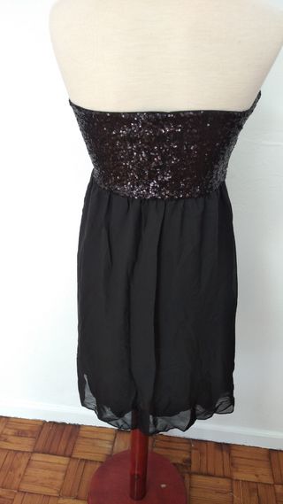 Vestido fiesta lentejuelas negro Talla 42