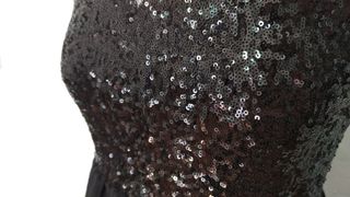 Vestido fiesta lentejuelas negro Talla 42