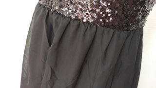 Vestido fiesta lentejuelas negro Talla 42
