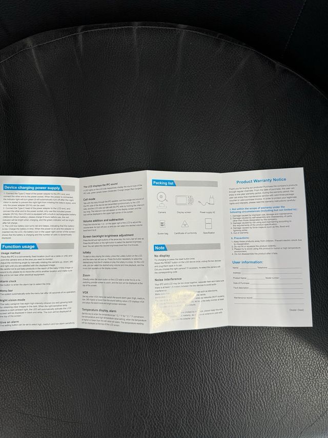 Monitor de Bebé 2.8 Pulgadas