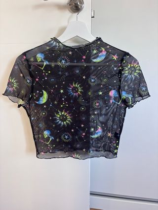 Camiseta Malla Estampada transparente