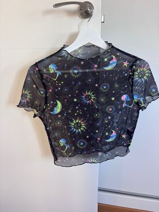 Camiseta Malla Estampada transparente