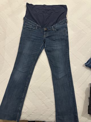 Pantalón vaquero premamá azul