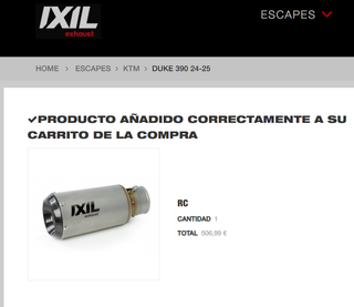 Tubo de escape IXIL para moto