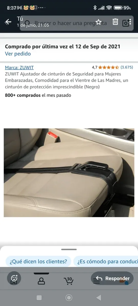 Ajustador Cinturón Embarazada ZUWIT para coche