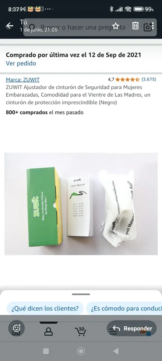 Ajustador Cinturón Embarazada ZUWIT para coche